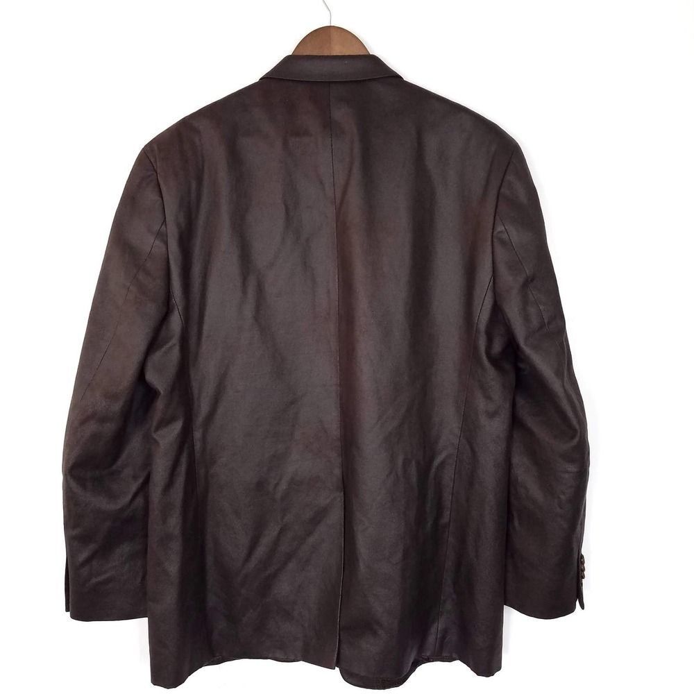 Michael Kors Dark Brown Faux Suede 2 Button Blazer Jacket Sport Coat Size 46 - Picture 2 of 6